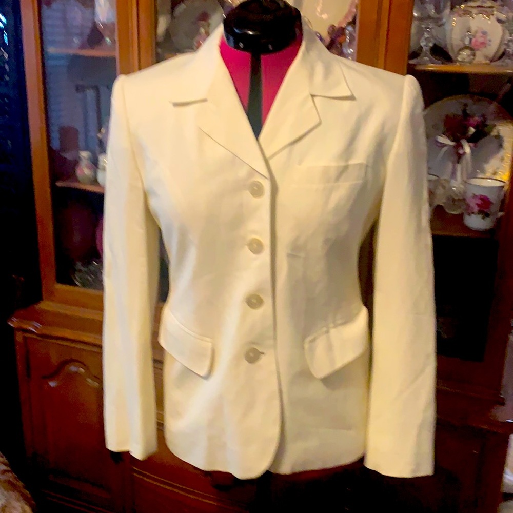 Ralph Lauren cream linen button up jacket 6